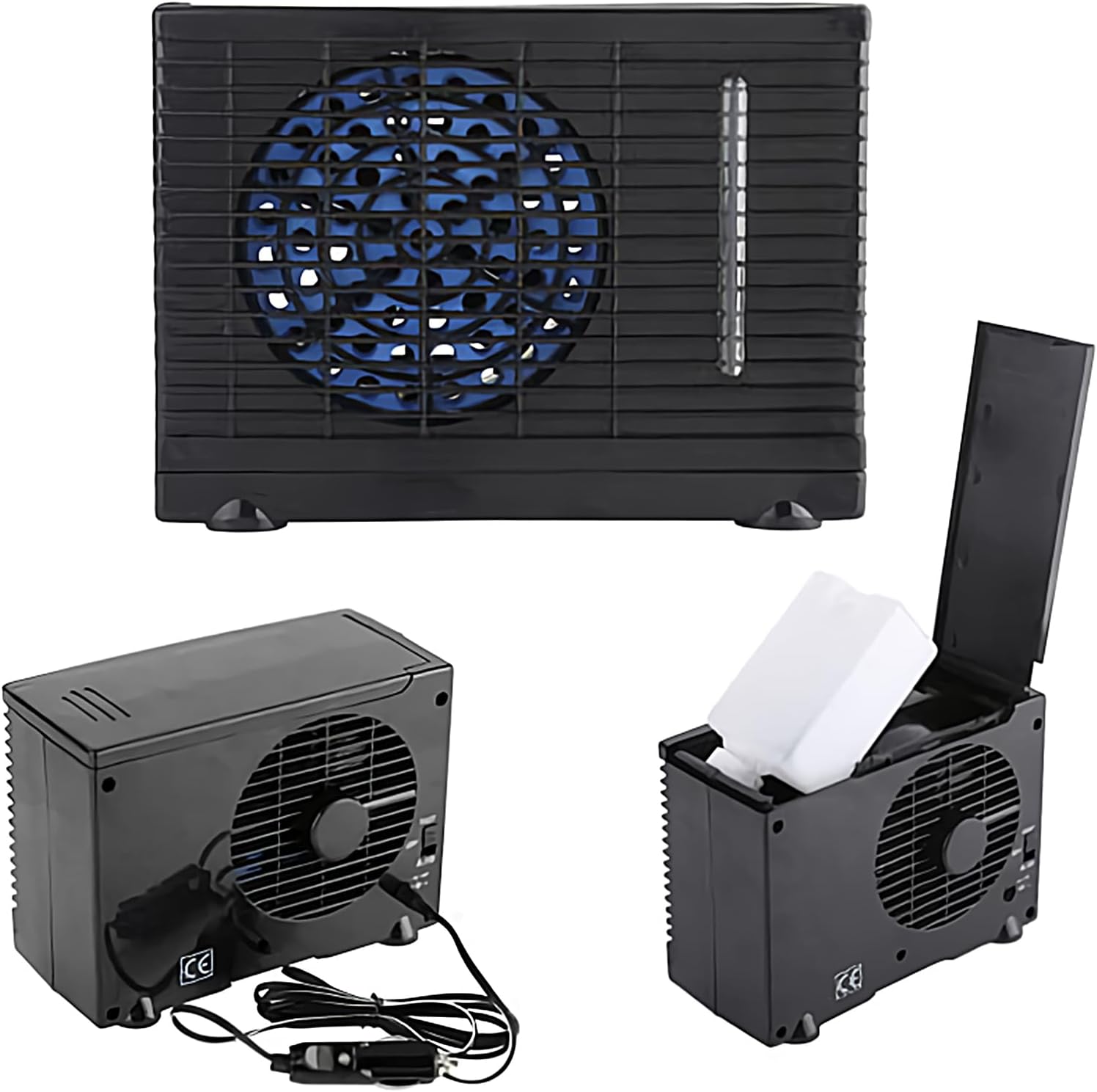  Ventilateur AC Portable Pour Véhicule | Appareil Ventilation Climatisation Véhicule Transportable | Rafraîchisseur D'Air Évaporatif 12V Pour Camion Camping-Car Voyage Sous-Sol Chambre Garage