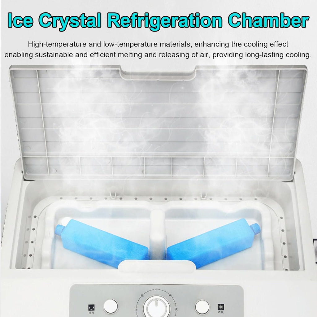 GENERIC Ventilateur De Refroidisseur évaporatif Portable 3 En 1 Avec Paquets De Glace, Réservoir 50L, 120 Oscillation, 3 Vitesses, Grand Refroidissement Extérieur De Pièce Pour Le Circulateur D'air Efficace à