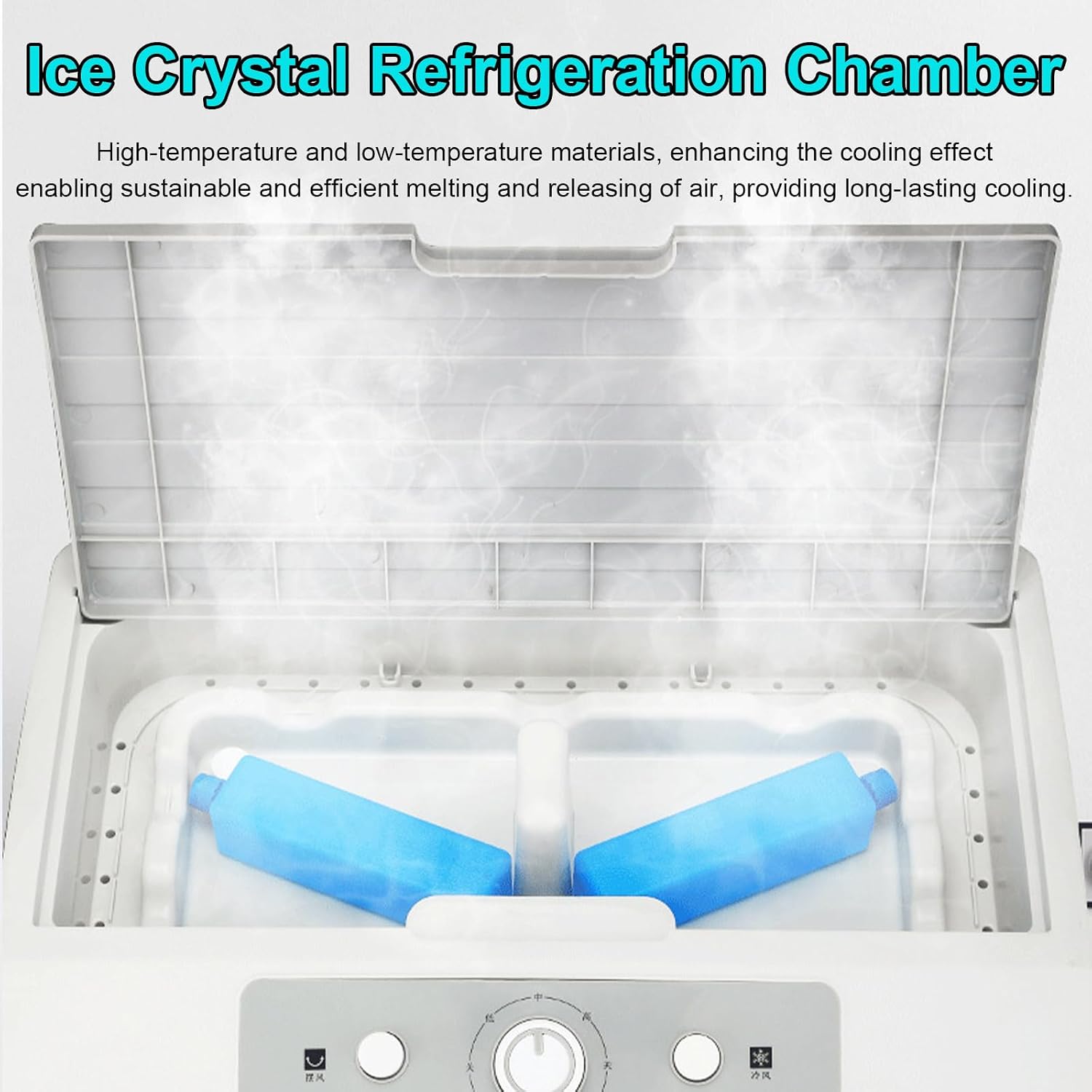 GENERIC Ventilateur De Refroidisseur évaporatif Portable 3 En 1 Avec Paquets De Glace, Réservoir 50L, 120 Oscillation, 3 Vitesses, Grand Refroidissement Extérieur De Pièce Pour Le Circulateur D'air Efficace à