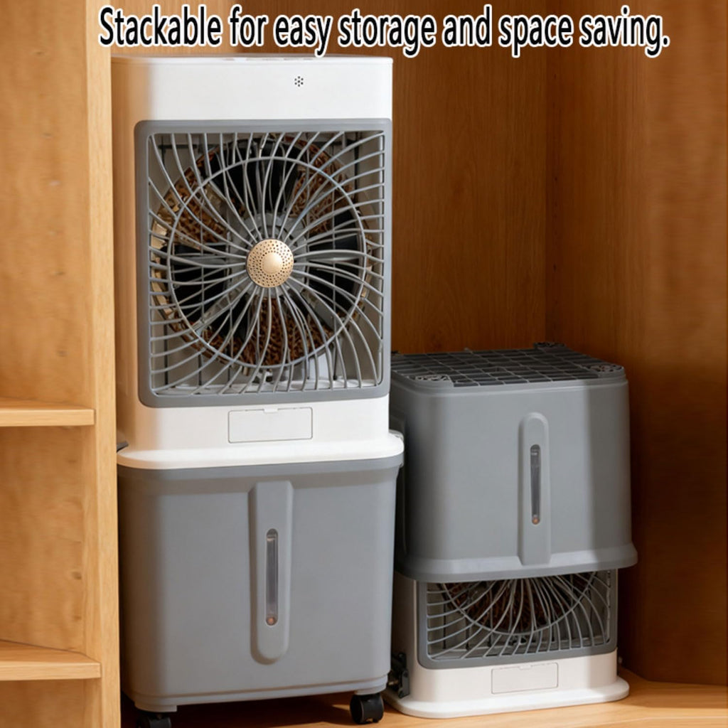GENERIC Refroidisseur évaporatif Avec Réservoir 32L, Oscillation De 120°, Fonctionnement Silencieux à Partir De 50dB, Minuterie Et Télécommande, Refroidissement Et Hydratation Pour Les Chambres, Bureau Et Cam