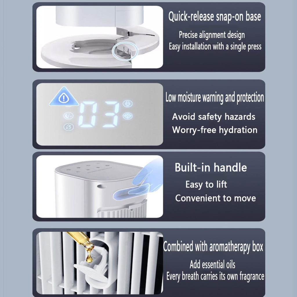 GENERIC Climatiseur De Tour Calme Avec Refroidissement Par évaporation, 3 Niveaux De Vitesse, Minuterie De 12 Heures Et Fonction D'arôme. Climatisation Portable, Pas De Fenêtres Nécessaires, Batteries De Refr