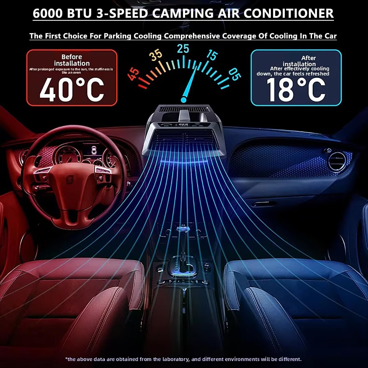 GENERIC Climatiseur Portable, Refroidissement Efficace 6000 BTU, Refroidissement, Déshumidification, Ventilateur, Mode Veille + Minuterie 24h, Utilisation Intérieure Et Extérieure, Conduit D'échappement