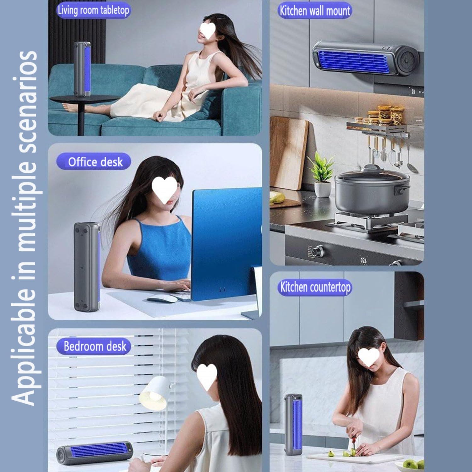  Mini Ventilateur De Refroidisseur D'air à 3 Vitesses, Tour De Bureau USB Portable Avec Refroidissement Silencieux Pour La Voiture De Bureau à Domicile.Aucune Installation Nécessaire.Design Compact Et