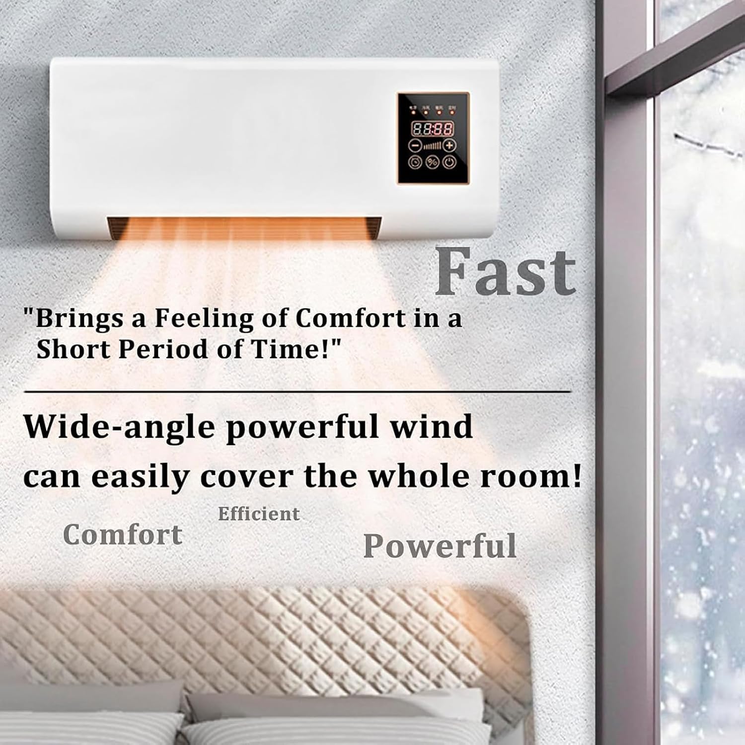 GENERIC Climatiseur Portable Sans Conduit, Pas Besoin De Fenêtre - Climatiseur Mural 3-en-1 Avec Ventilateur Sans Pales Et Télécommande - Système Split Facile à Installer, Refroidissement Ultra Silencieux #4