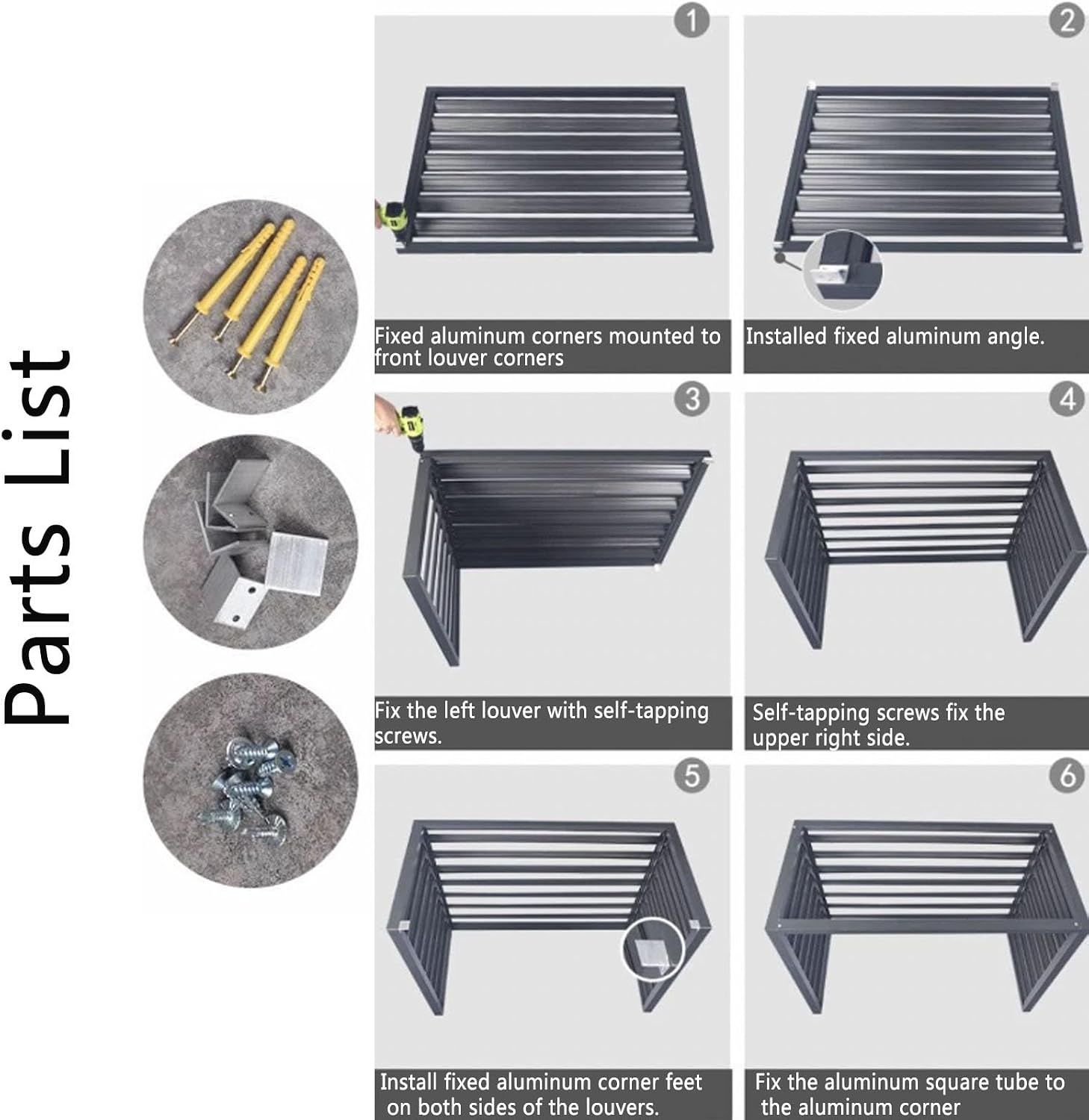  Support De Protection De Climatiseur, Housse De Climatiseur Et De Pompe à Chaleur En Aluminium, Housse De Climatiseur Mini-Split Pour Unités Extérieures, Réduction Du Bruit, Support De Clima