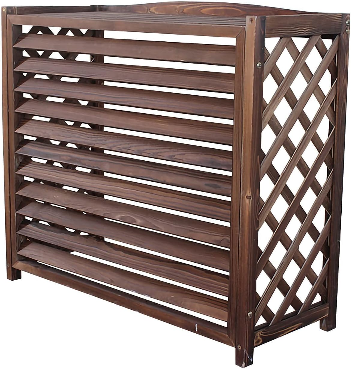  Housse Climatiseur Extérieur Couverture,Couvercle De Climatiseur En Bois Couverture Cachée De Climatiseur En Bois, Support De Plante Intérieur/extérieur, Clôtures D'écran De Confidentialité De Cl