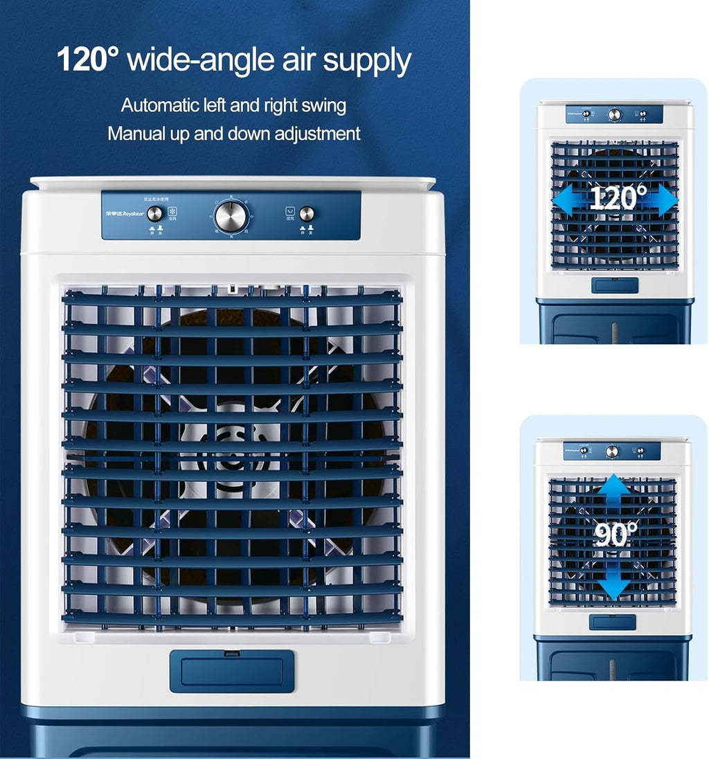  Climatiseur Mobile 3 En 1, Refroidisseur D'air, Humidificateur, Ventilateur, Télécommande, Refroidisseur Par évaporation For Usage Commercial, Industriel, Garage, Patio, Extérieur(113CM/44.4in)