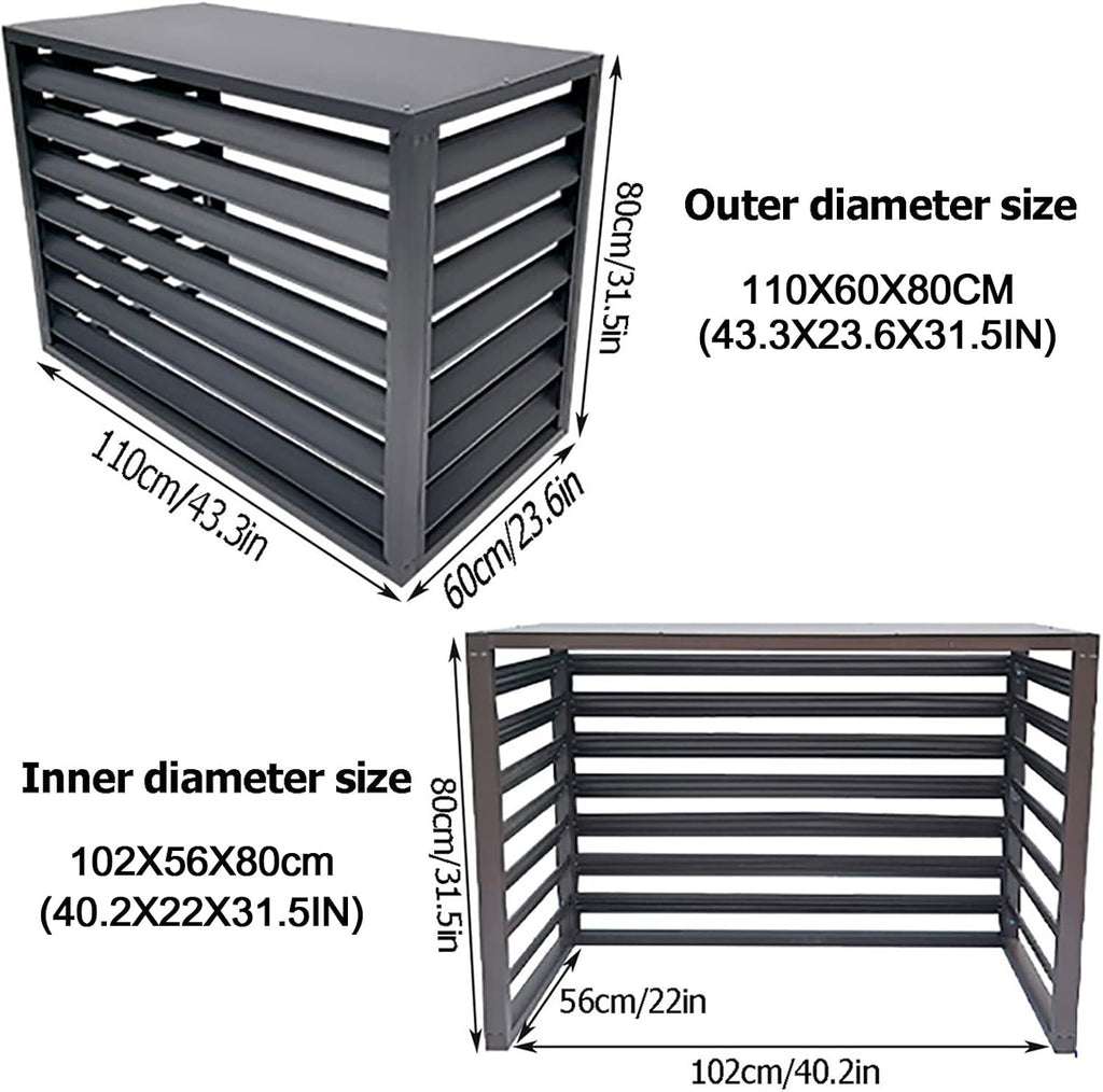  Housse De Protection Contre Les Intempéries Pour Climatiseur Extérieur - En Aluminium - Pour Pompe à Chaleur - Protection Contre La Vie Privée - Blanc