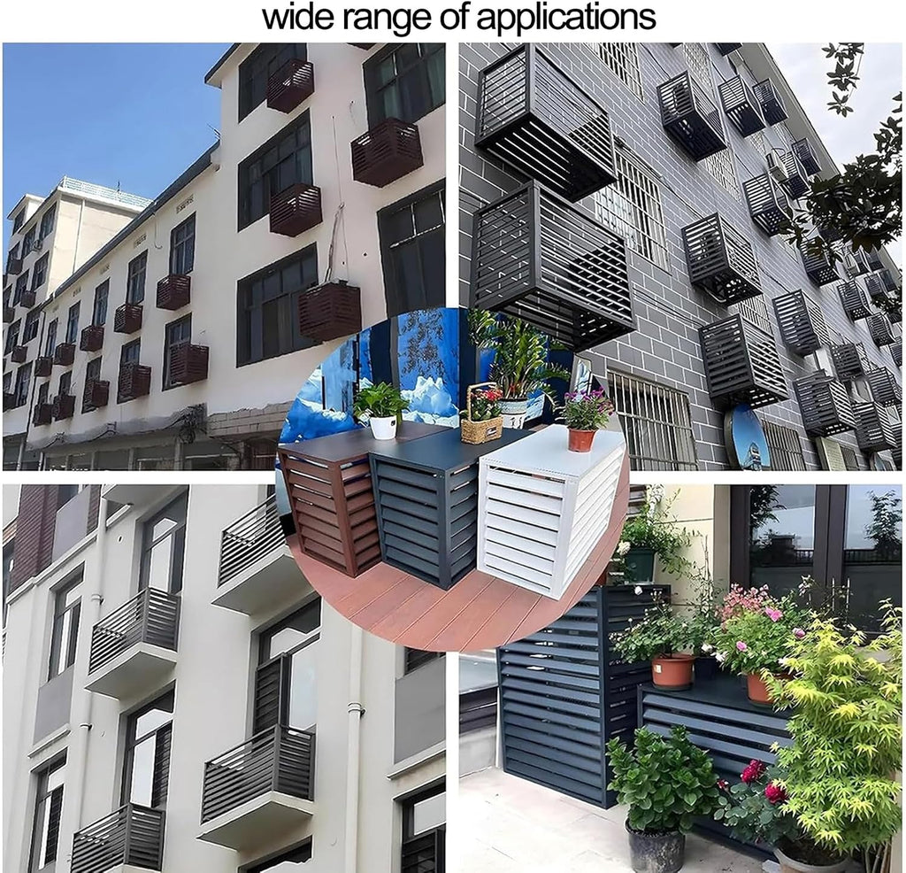GENERIC Housse De Pompe à Chaleur En Alliage D'aluminium Pour Climatiseur Extérieur 2-3P - Clôture Et Support De Fleurs - Réduction Du Bruit - Accessoires Pour Un Meilleur Attrait De Trottoir