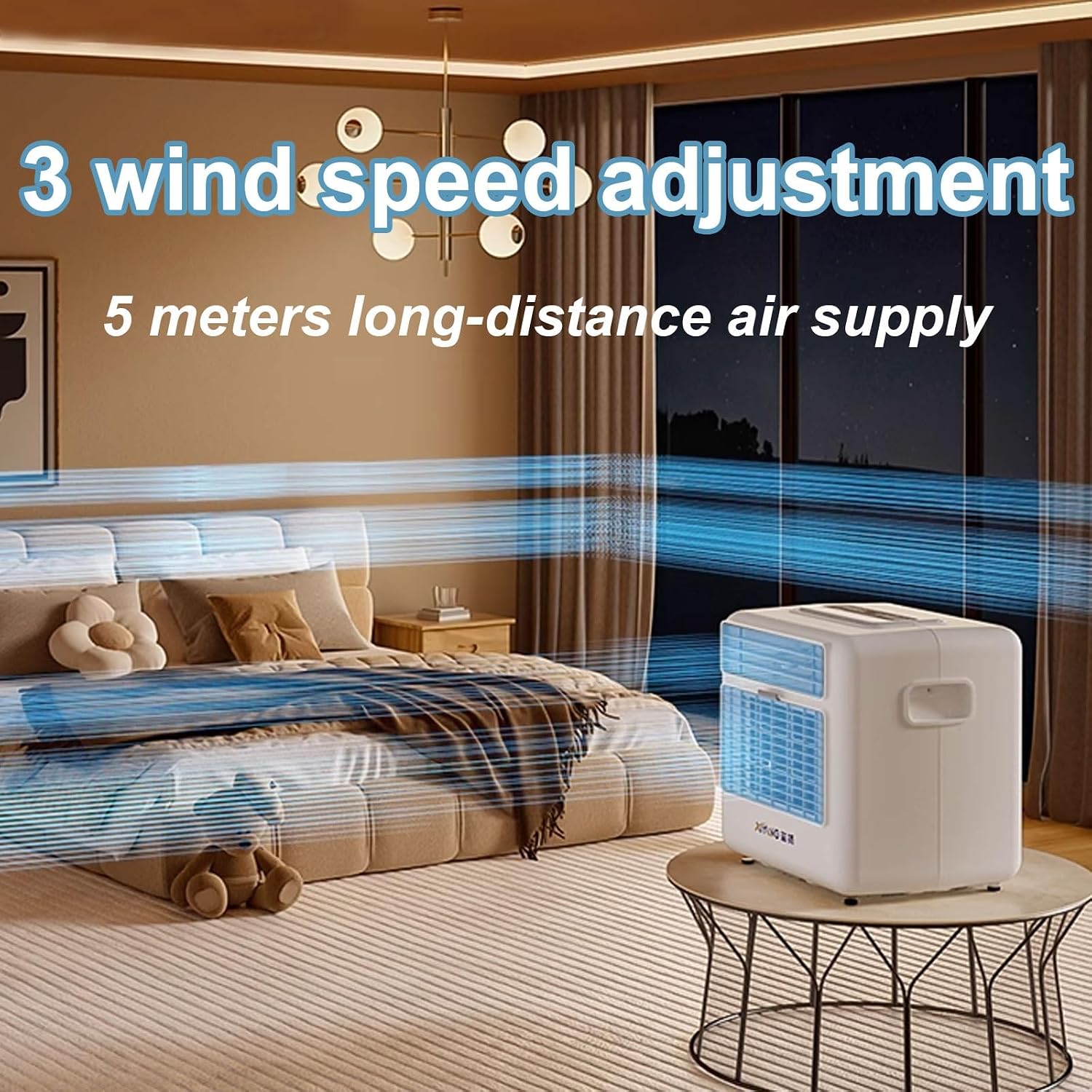 GENERIC Climatisation Portable Silencieuse 3 Vitesses De Ventilation Refroidisseur D'air Avec Clavier Et Télécommande Minuterie 12 H Ventilateur Climatiseur 220 V
