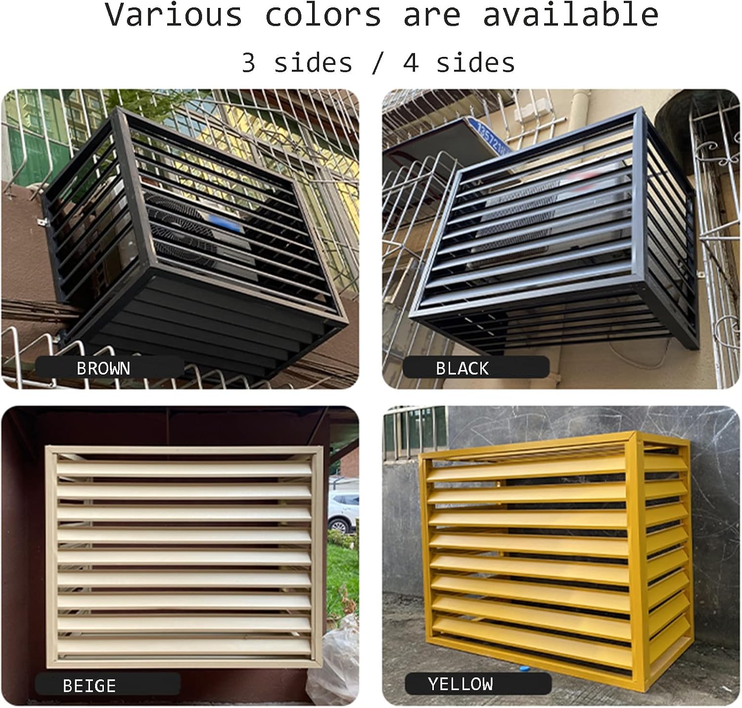 GENERIC Écran De Clôture Pour Climatiseur Extérieur - Couvercle En Alliage D'aluminium Avec Support De Fleurs Et Volets Anti-corrosion - Support De Plante En Métal Pour Unité Extérieure (blanc, Taille : 2-3P)