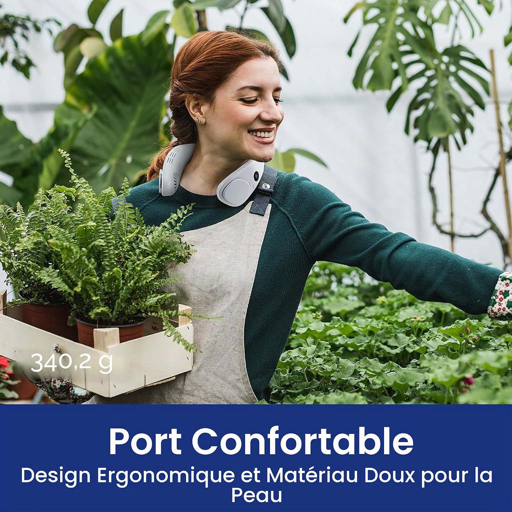 GENERIC Ventilateur De Cou Rafraîchissant, Climatiseur Portable Rechargeable 2-en-1, Personnel Portable Avec Grande Batterie De 4400 MAh, Design Ergonomique