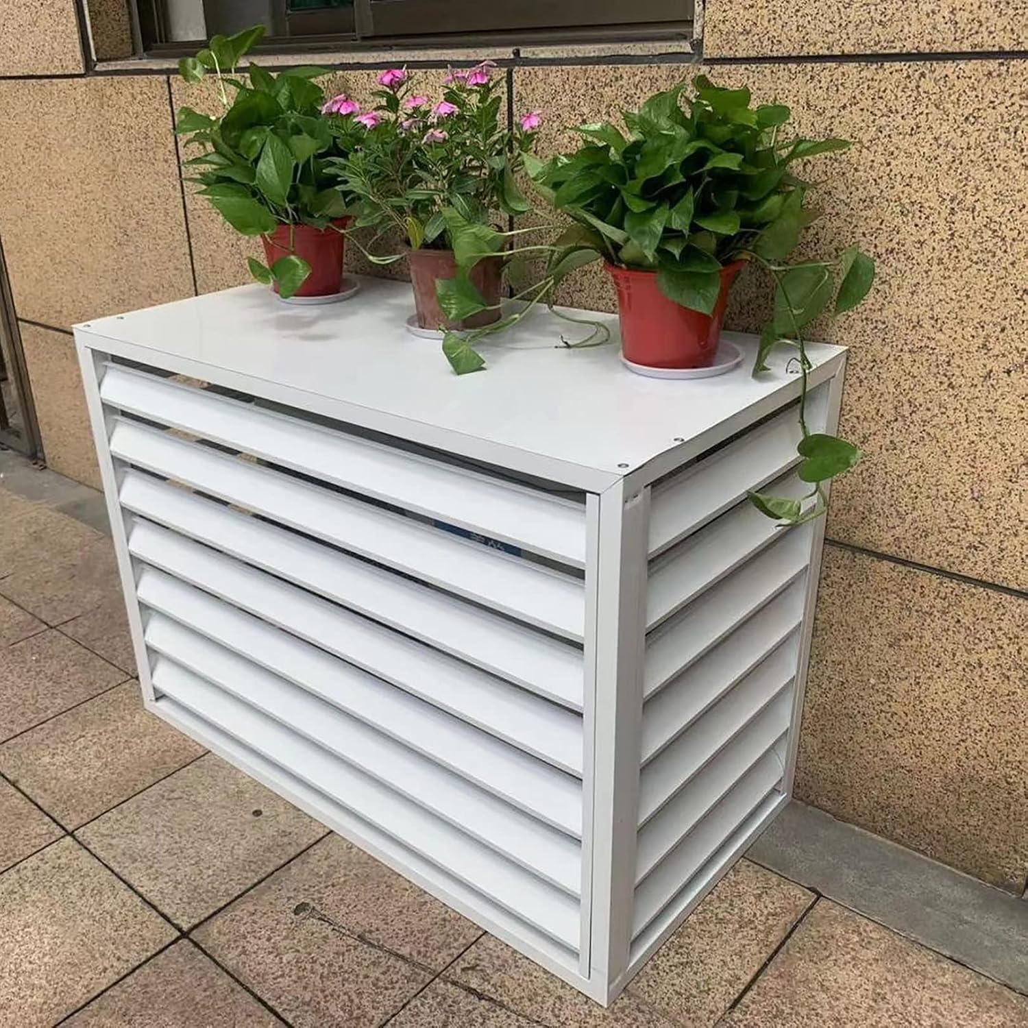  Housse De Protection De Qualité Supérieure Pour Climatiseur – Protection Antivol Contre Les Intempéries – Clôture Décorative Pour Unités Extérieures – Housse Universelle Pour Climatiseurs
