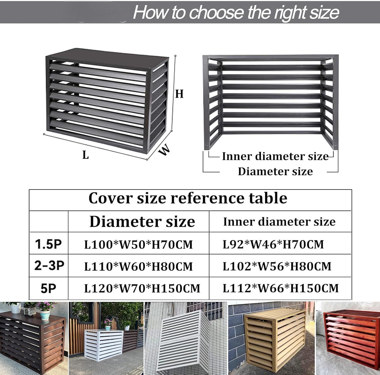  Couvercle En Aluminium Pour Climatiseur Et étagère De Rangement Extérieure – Support De Protection Pour Plantes, Condensateur, Outil De Jardin, Décoration De Fleurs, Solution De Clôture D'intimité