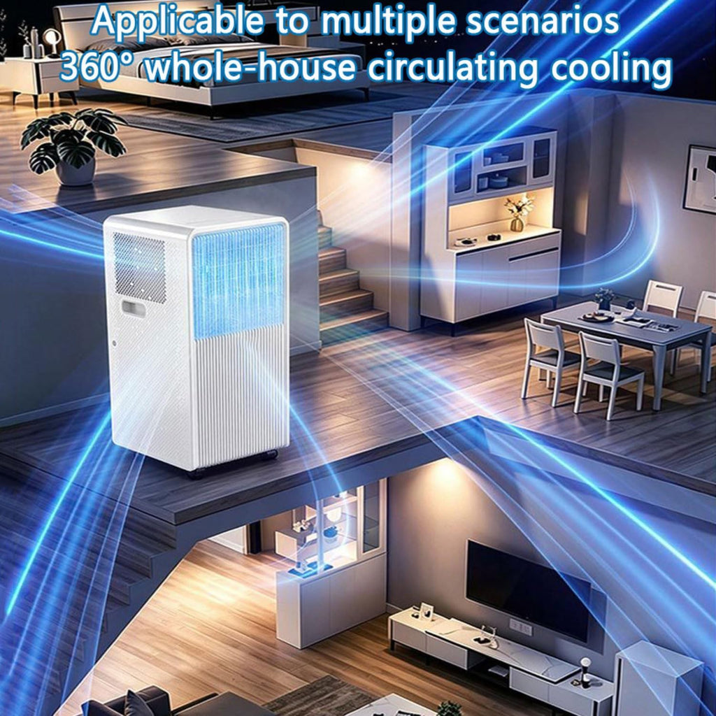  Climatiseur Portable, 12.000 BTU Cools Jusqu'à 300 Sq.Ft., Unité Intelligente AC Silencieuse Avec Déshumidificateur De Ventilateur Cool, Minuterie 24H Et Télécommande, Kit D'installation Pour Chambre