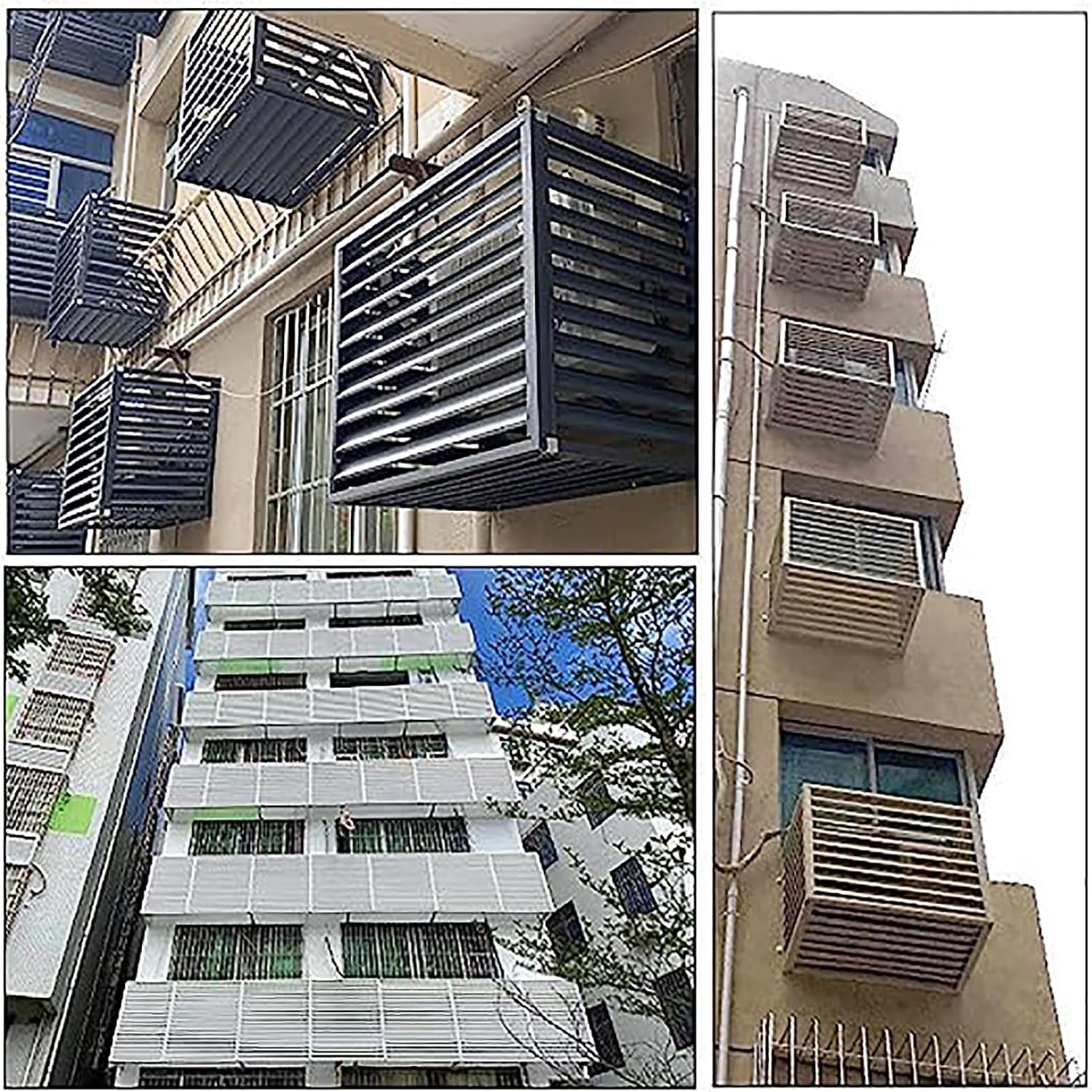 GENERIC Housse De Protection Décorative En Alliage D'aluminium Pour Climatiseur, Condensateurs Et Pompes à Chaleur, Résistant Aux Intempéries Pour Une Durabilité Accrue