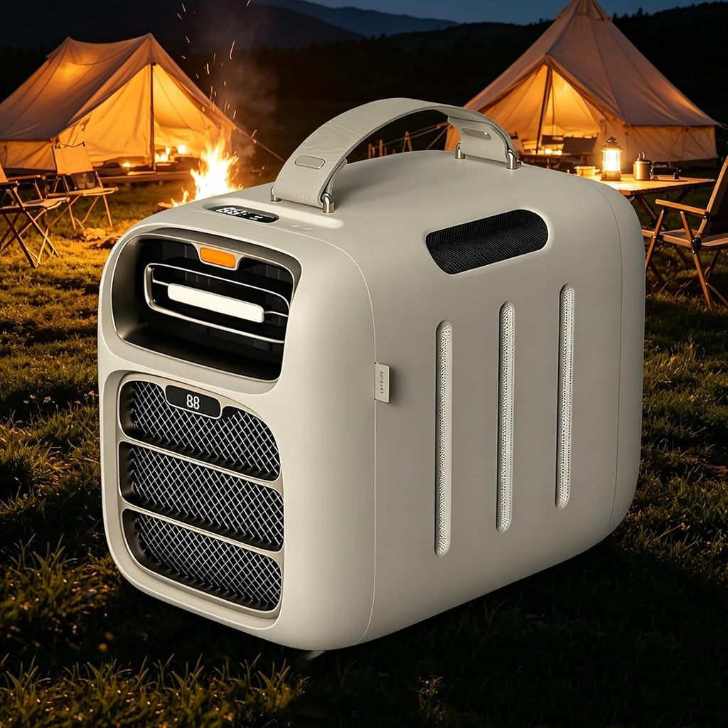  TYH Climatiseur Portable, 5121 BTU, Refroidissement Rapide, Extérieur, AC/DC 24 V, 3 Vitesses De Ventilation, Déshumidification, Faible Consommation 500 W, Idéal Pour Tente De Camping
