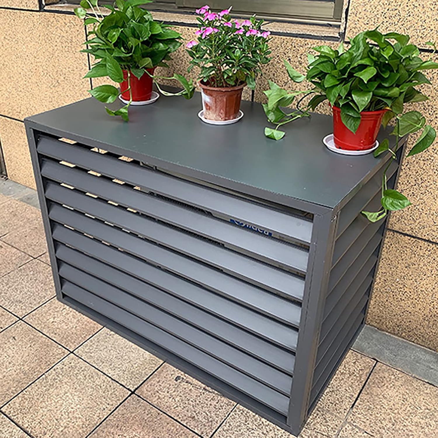  Housse De Protection Décorative Pour Climatiseur Extérieur, Clôture D'intimité, Protection Contre Les Intempéries, Protection Contre Le Vol Pour Unité De Climatisation, Housses D'extérieur Robustes