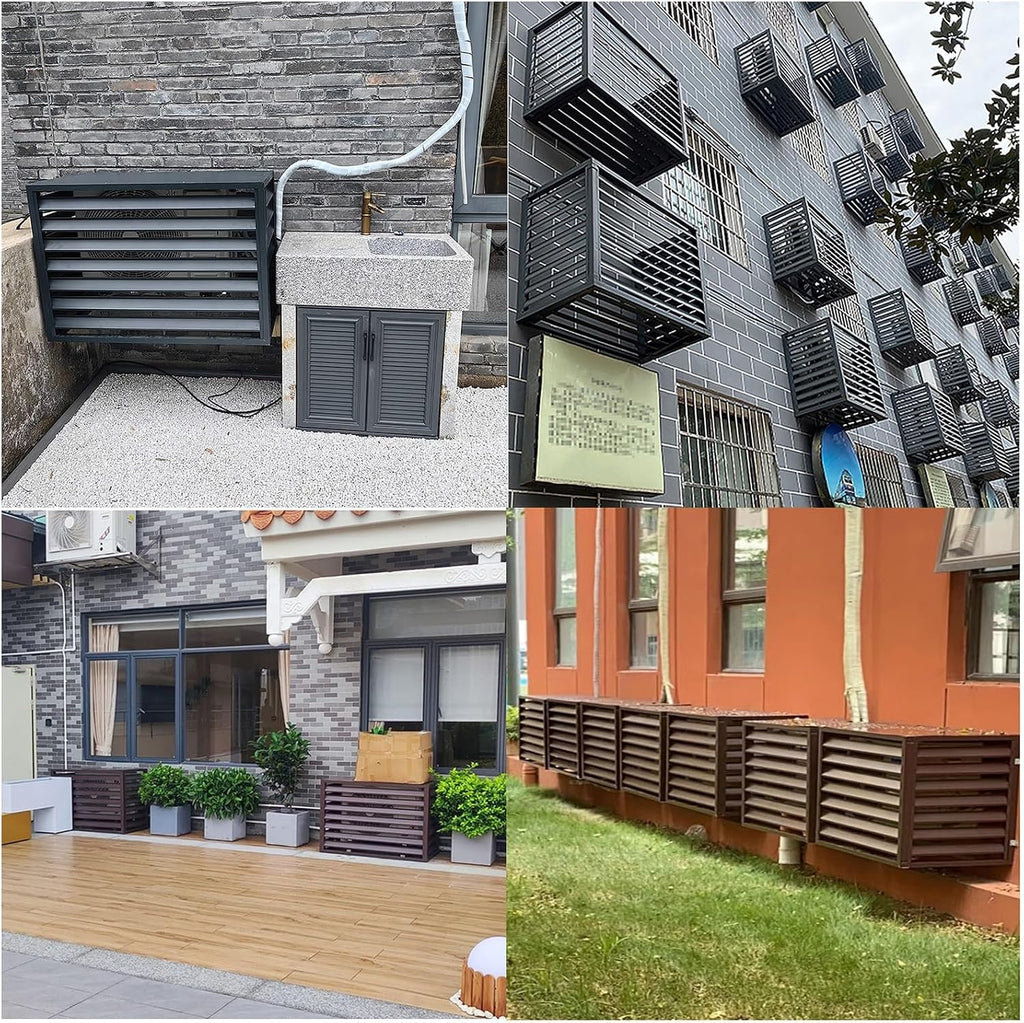  Housse De Protection En Aluminium Pour Climatiseur Et Pompe à Chaleur – Clôture Décorative Pour Unités De Climatisation Et Ordures Autonome Pour Utilisation En Intérieur/extérieur