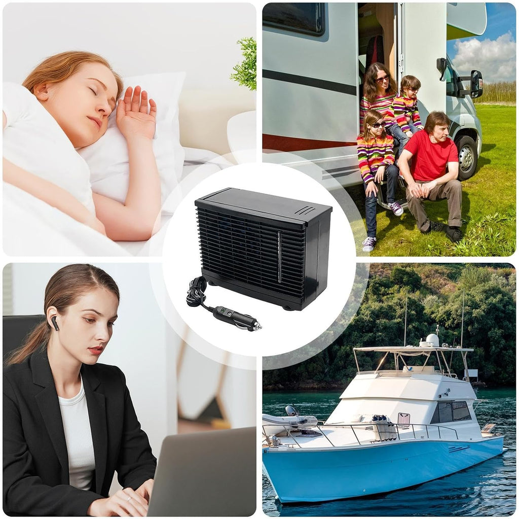 Ventilateur AC Portable Pour Véhicule | Appareil Ventilation Climatisation Véhicule Transportable | Rafraîchisseur D'Air Évaporatif 12V Pour Camion Camping-Car Voyage Sous-Sol Chambre Garage
