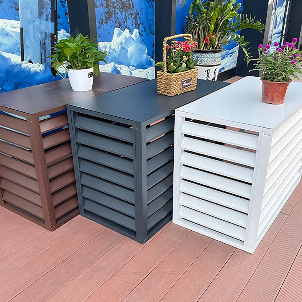  Housse De Protection Décorative Pour Climatiseur Extérieur, Clôture D'intimité, Protection Contre Les Intempéries, Protection Contre Le Vol Pour Unité De Climatisation, Housses D'extérieur Robustes