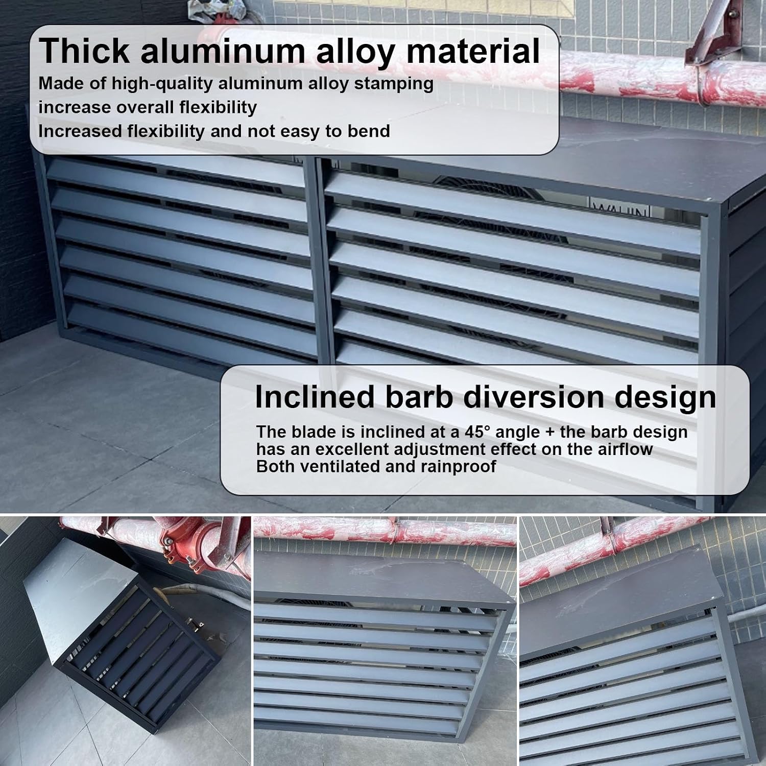  Couvercle En Aluminium Pour Unité Extérieure De Climatiseur, Couvercle Pour Mini Climatiseur Split, Couvercle Pour Radiateur De Climatiseur, Couvercle Pour Climatiseur Extérieur, Applicable à L'unit