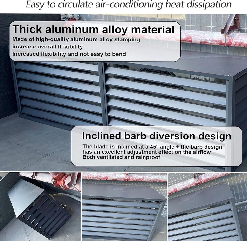 GENERIC Housse De Pompe à Chaleur En Alliage D'aluminium Pour Climatiseur Extérieur 2-3P - Clôture Et Support De Fleurs - Réduction Du Bruit - Accessoires Pour Un Meilleur Attrait De Trottoir