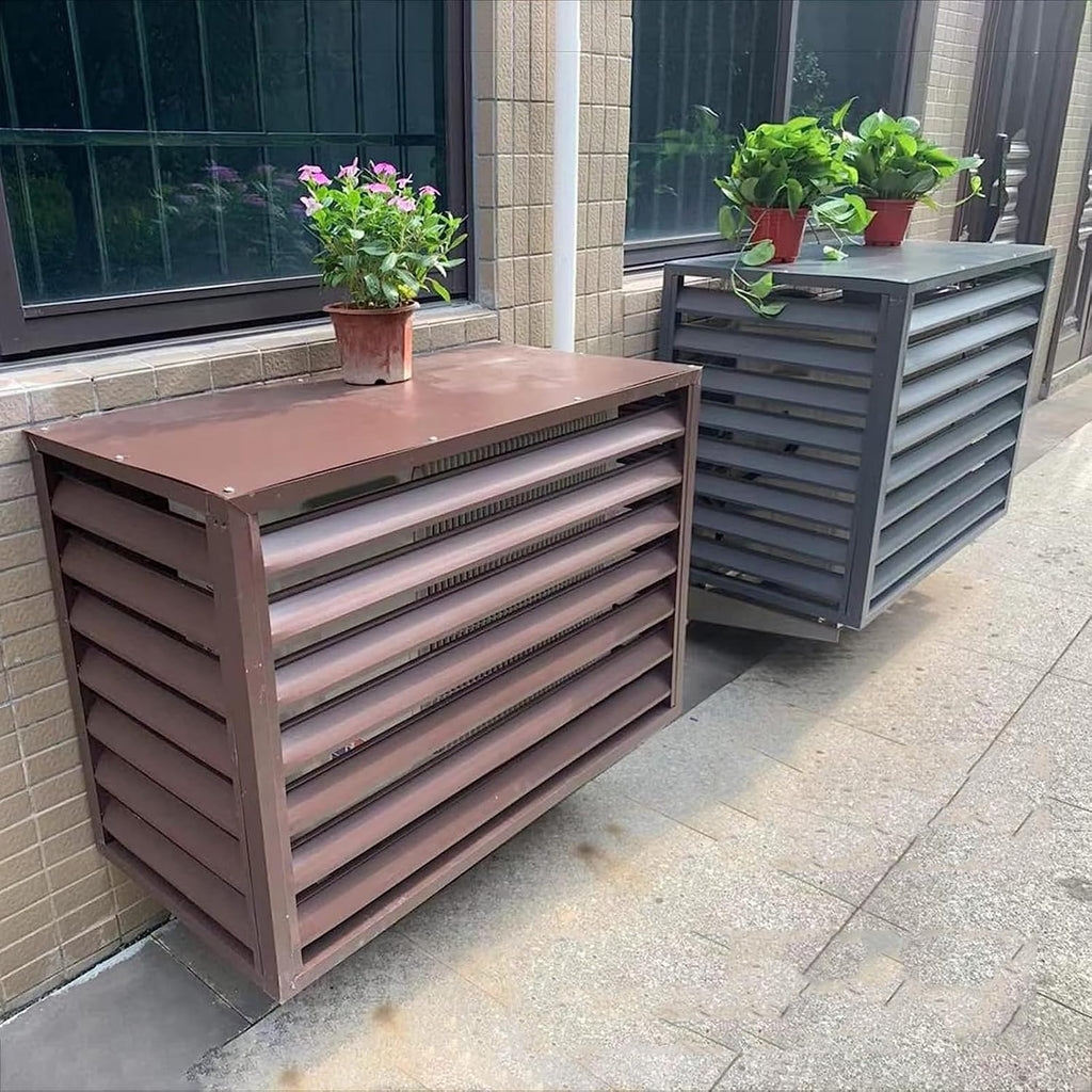  Housse De Protection En Aluminium Pour Climatiseur Et Pompe à Chaleur – Clôture Décorative Pour Unités De Climatisation Et Ordures Autonome Pour Utilisation En Intérieur/extérieur