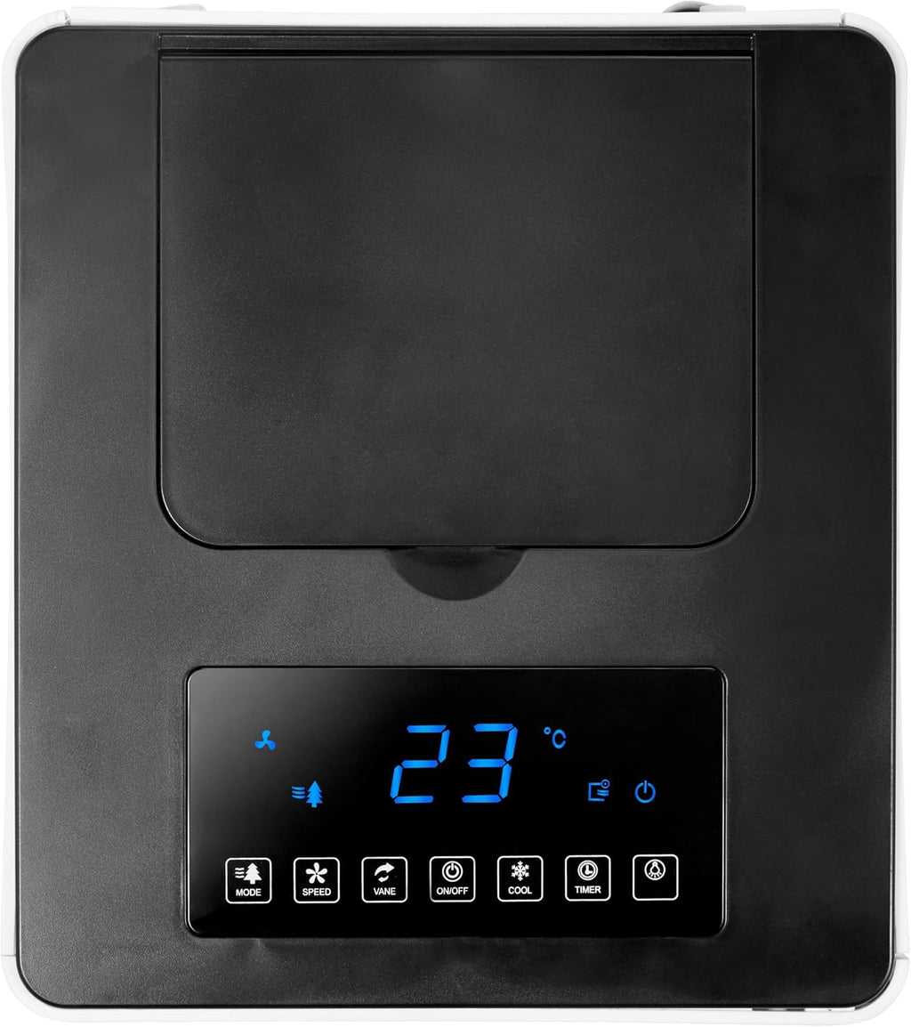  Ufesa CL604 Climatiseur Mobile, Fonction 3-en-1 De Refroidissement, Ionisé Et Ventilateur, 65W, 3 Vitesses, 3 Modes, Ècran Tactile, Réservoir 5L, Minuterie 12h, Filtre Lavable, Télécommande