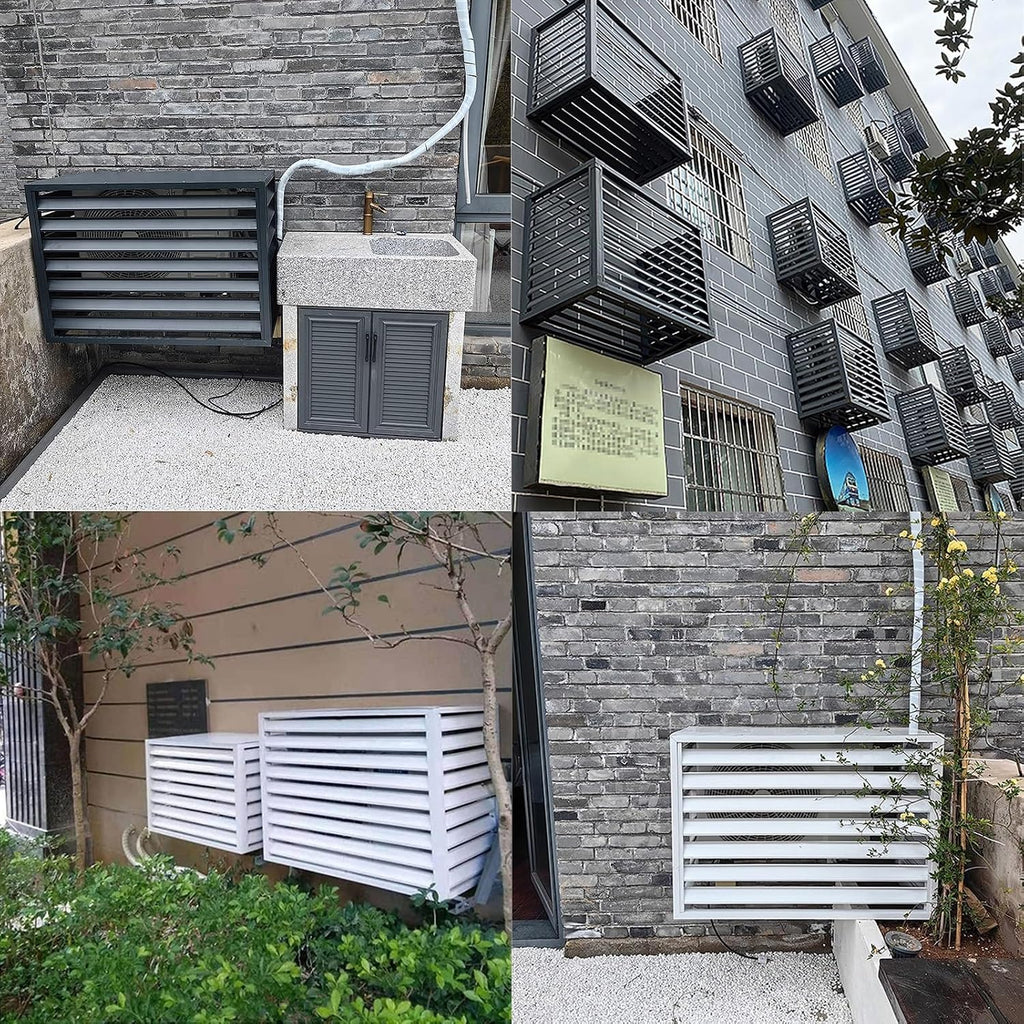 GENERIC Housse De Climatiseur Extérieur Imperméable En Aluminium Pour Pompe à Chaleur Protection De Jardin écran D'intimité Pour Climatisation Pour Toutes Les Saisons (couleur : Gris)